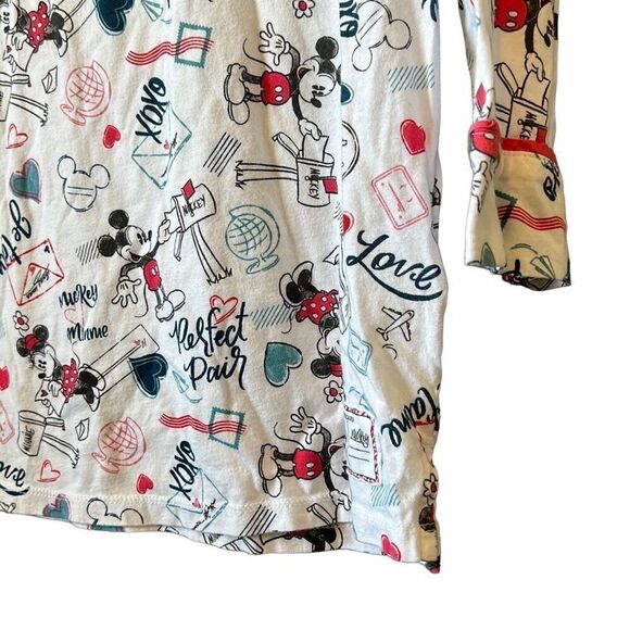 Disney Parks Mickey and Minnie Mouse All Over Print Top Size M - Picture 2 of 4